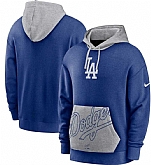 Men's Los Angeles Dodgers Nike Royal Gray Heritage Tri Blend Pullover Hoodie,baseball caps,new era cap wholesale,wholesale hats